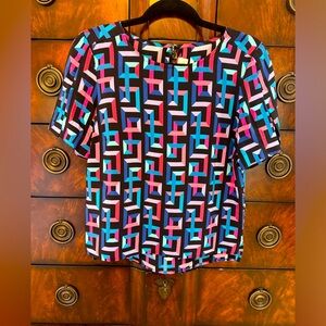 Amanda Uprichard Short Sleeve Silk Blouse Size S